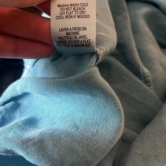 Young Fabulous & Broke Blue Faux Wrap Linen Shorts, size M - Picture 7 of 7